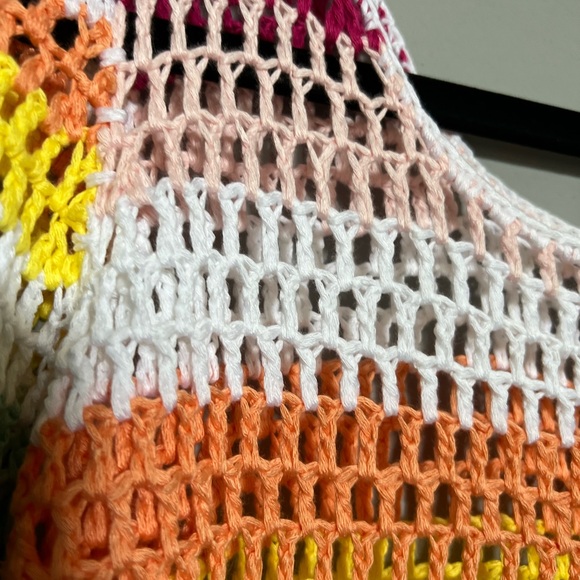 Miss Sparkling - COLORFUL SUMMER CROCHET TASSEL TRIM TOP xl nwt - Picture 2 of 9